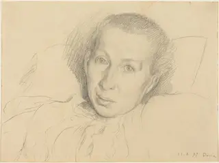 The Artist's Sister, Marie von Kalckreuth, by Leopold von Kalckreuth, graphite, 1897