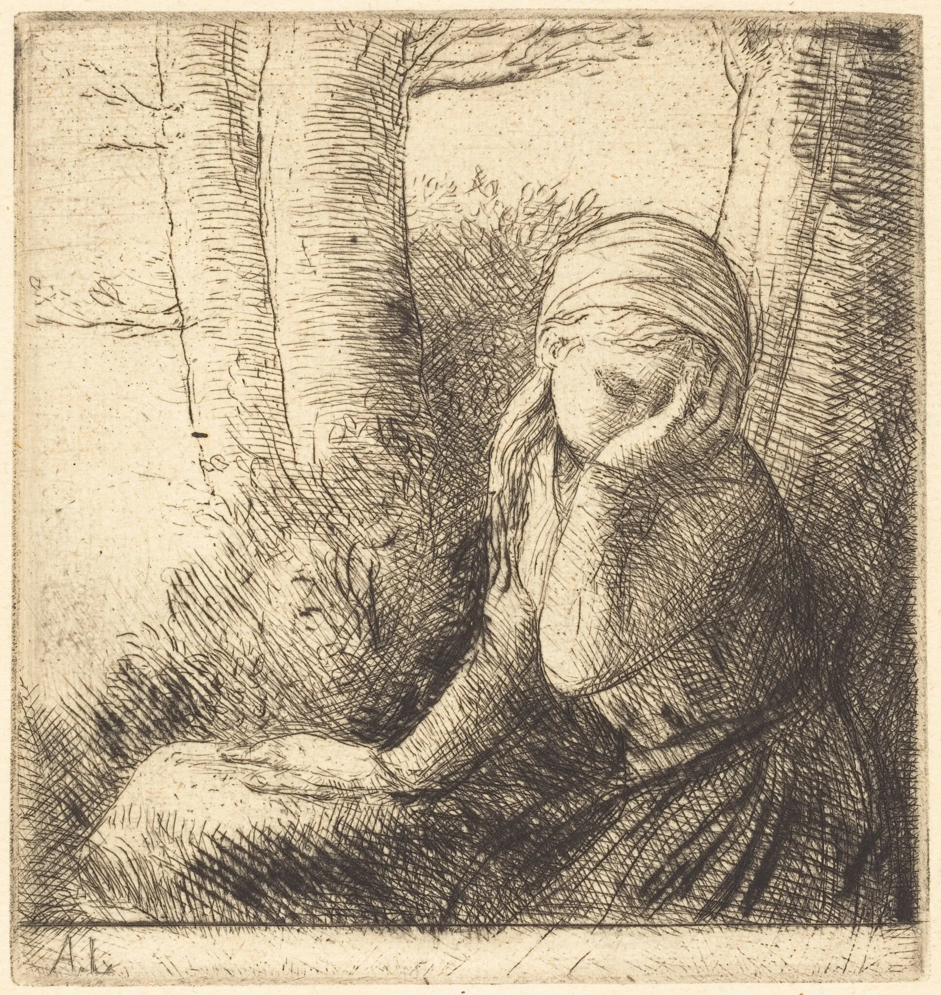 Desperate Young Girl (La jeune desesperee), detail