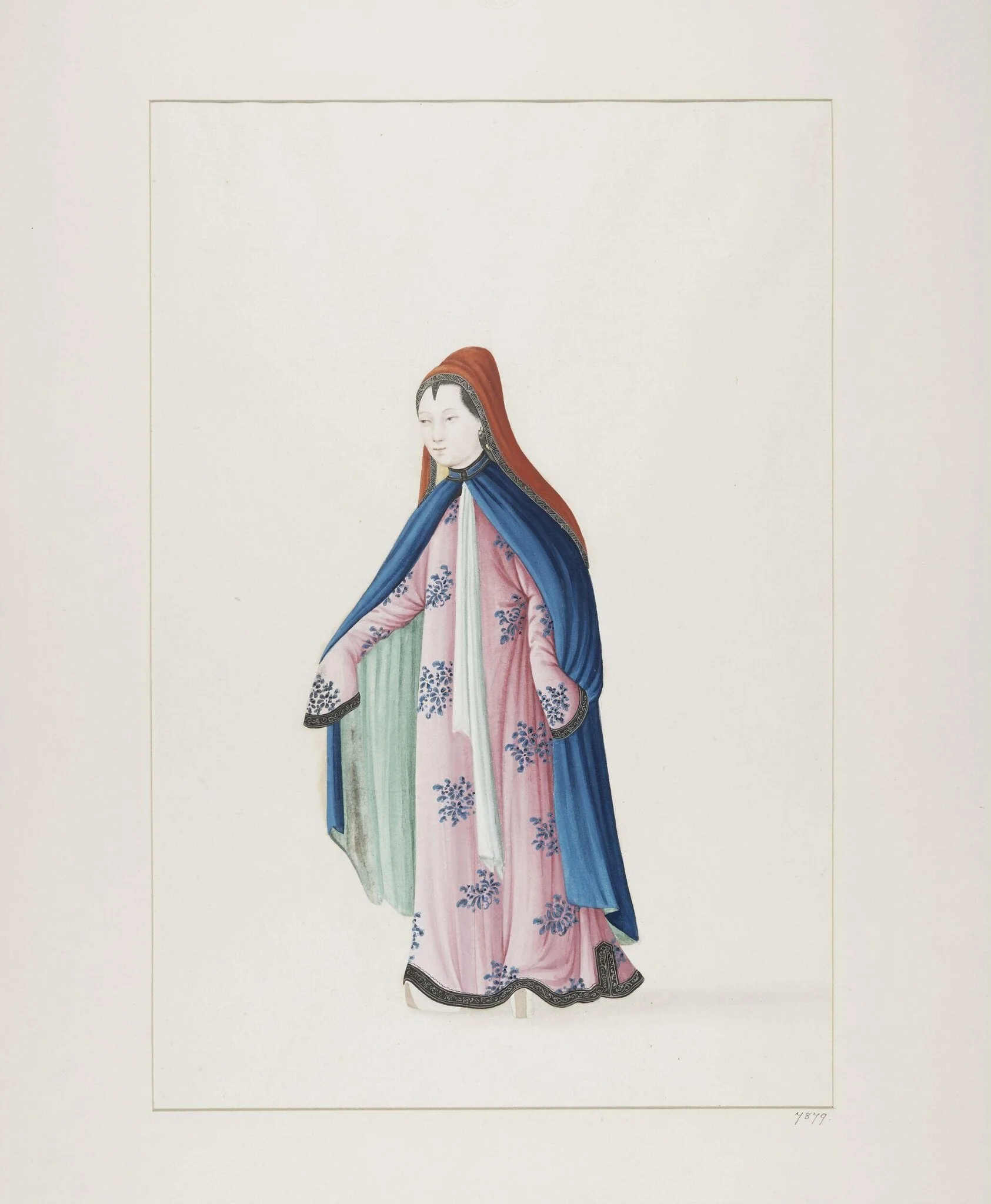 Woman Dressed in Winter Clothing, detail