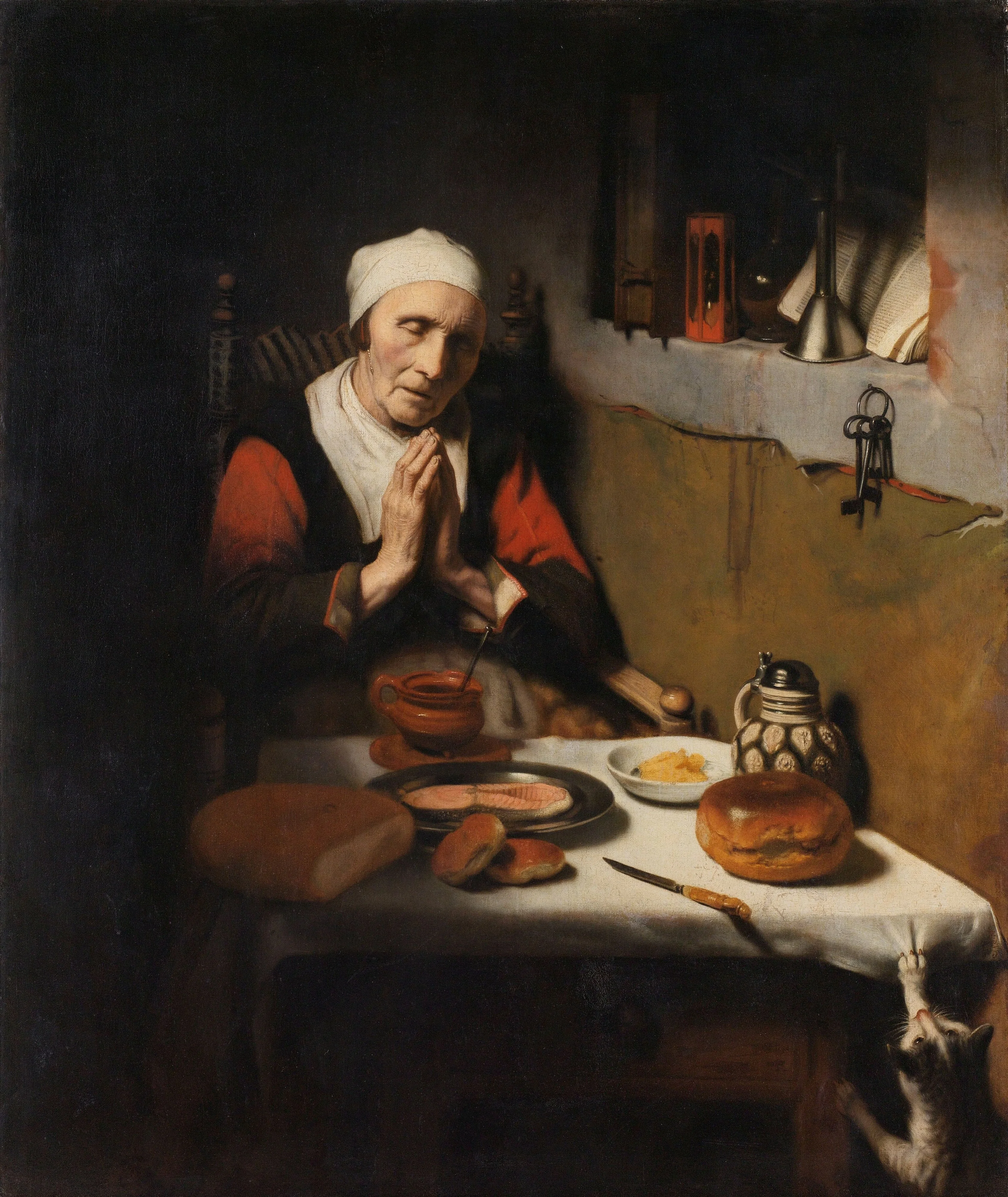 Old Woman Saying Grace, Known as ‘The Prayer without End’, detail