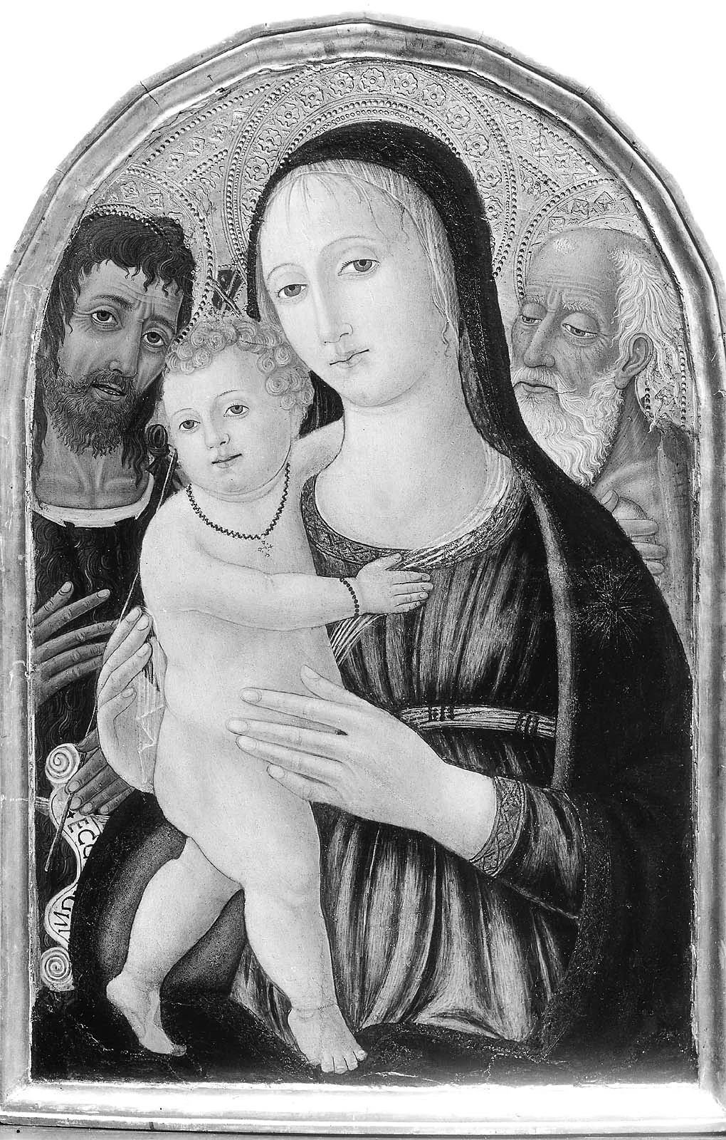 Virgin and Child with Saints Jerome and John the Baptist, detail