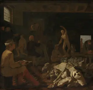 A Painter’s Studio, by Michiel Sweerts, oil, 1650