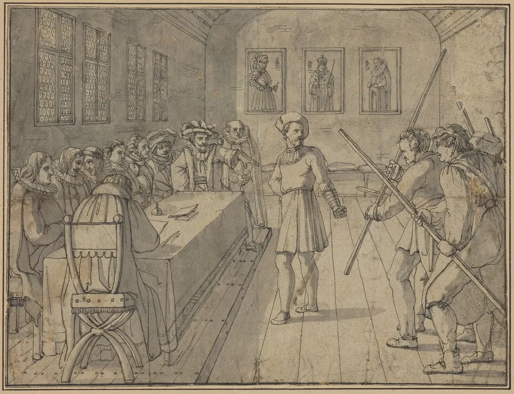 Scene from Act IV from Goethe's "Gotz von Berlichingen", by Franz Pforr, ink, 1810