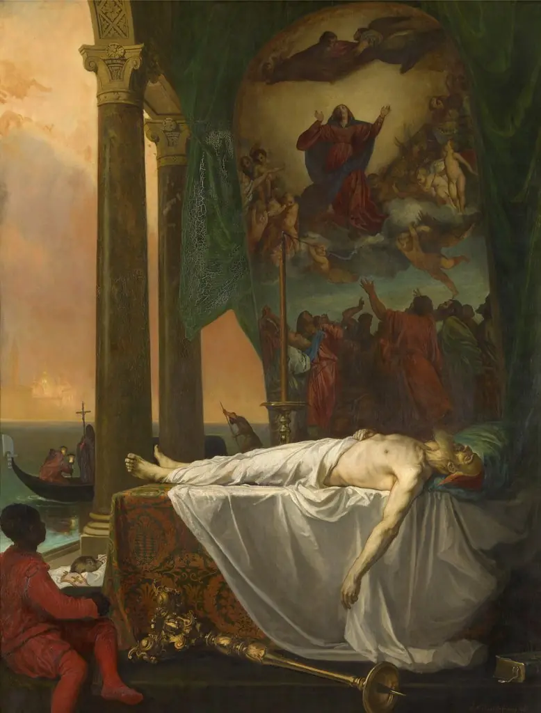 Titian Lying in State at the Palazzo Barbarigo, by Joseph-Nicolas Robert-Fleury, oil, 1862