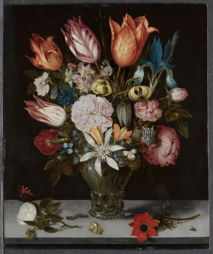 Flowers in a Glass, detail