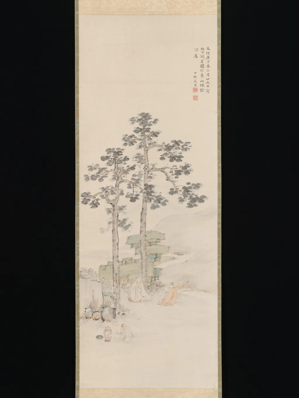 Sampling Tea beneath the Wu Trees, by Chikutō Nakabayashi, unspecified, 1840