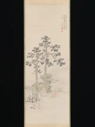 Sampling Tea beneath the Wu Trees, by Chikutō Nakabayashi, unspecified, 1840