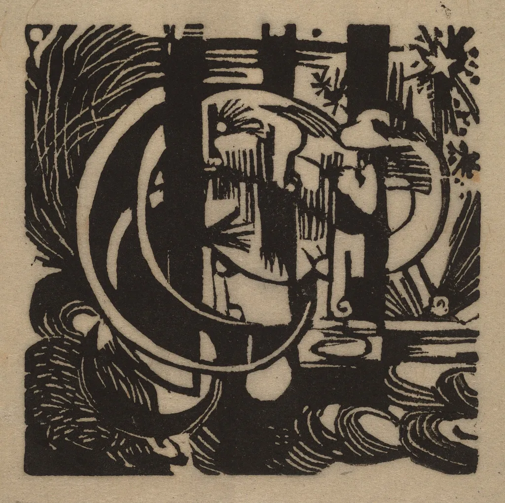 Lizards, by Franz Marc, ink, 1912