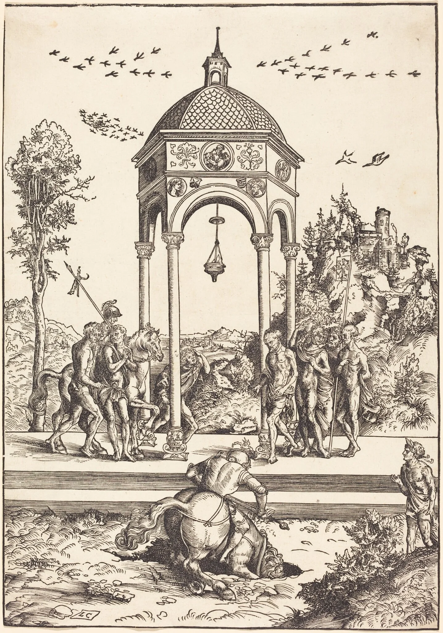 Marcus Curtius Plunging into the Chasm, detail