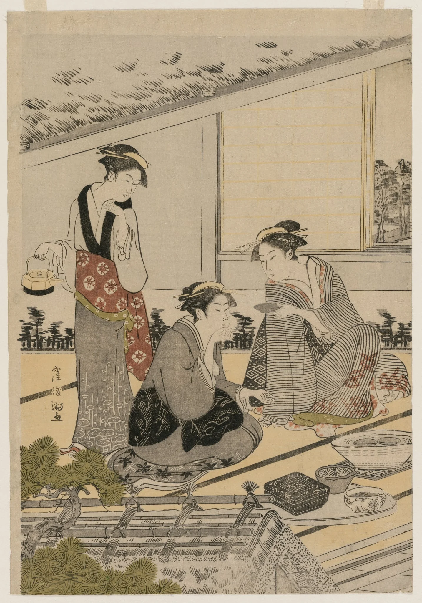Women in a Tea House, detail