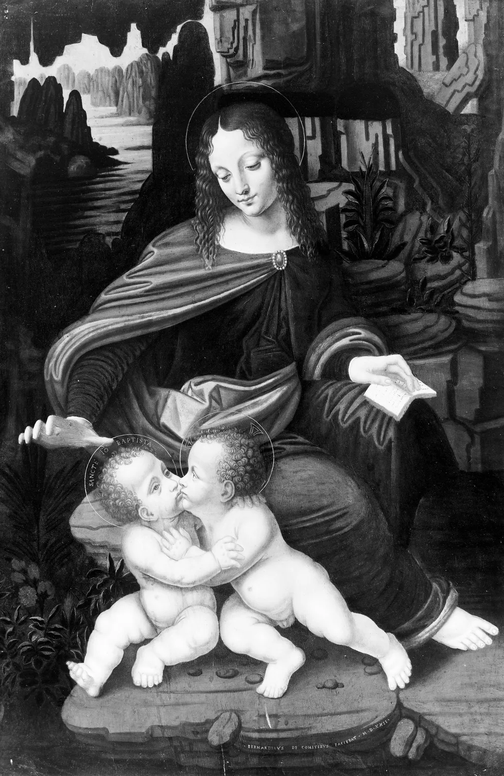 Madonna in the grotto, by Bernardino de' Conti, paint, 1522