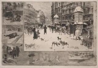 Winter in Paris, by Félix-Hilaire Buhot, 1879