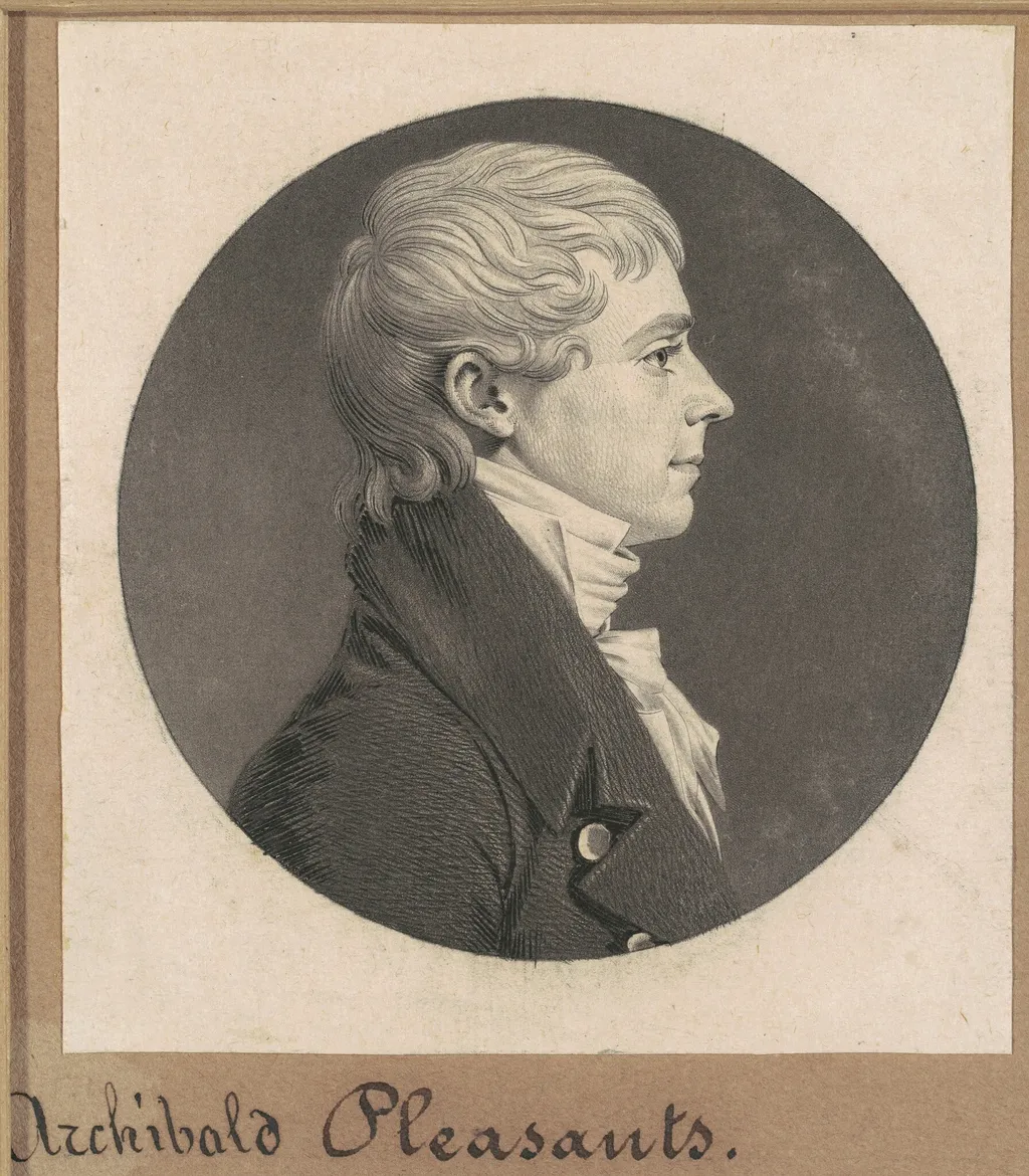 Archibald Pleasants, Jr., by Charles B. J. Févret de Saint-Mémin, ink, 1808