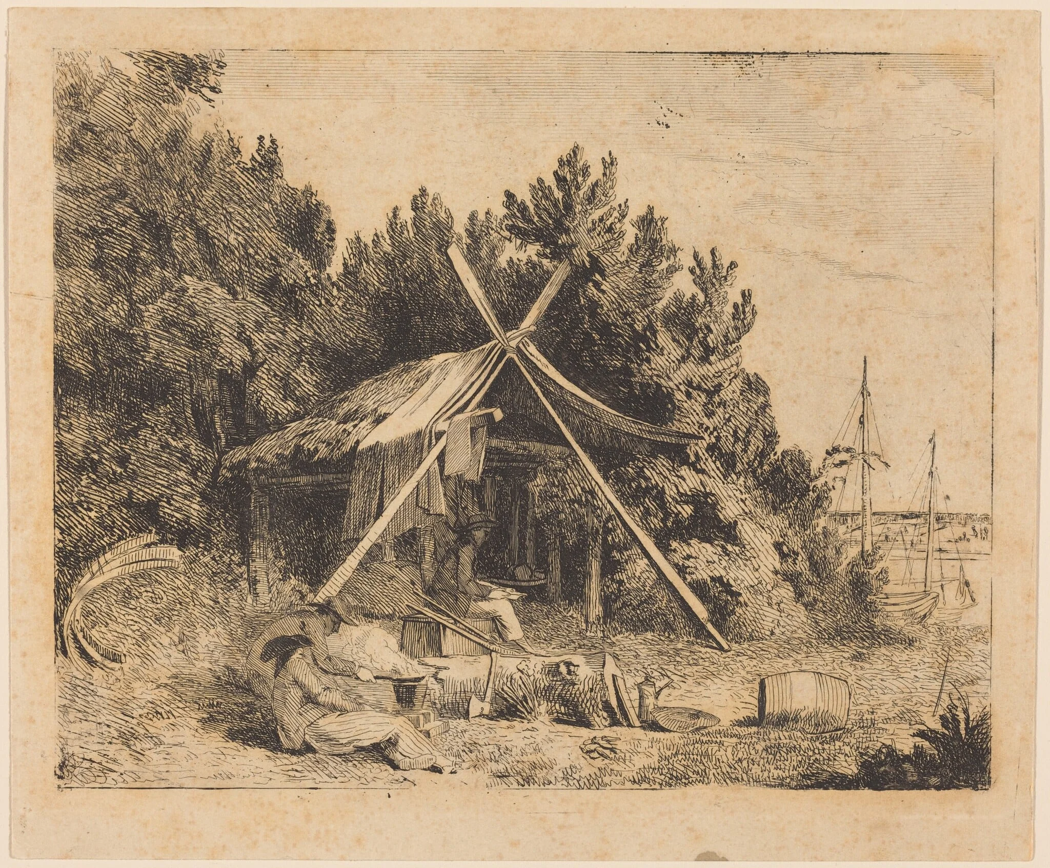 The Camp of Stothard, Blake, Ogleby, detail