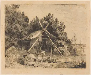 The Camp of Stothard, Blake, Ogleby, by Thomas Stothard, ink, 1780
