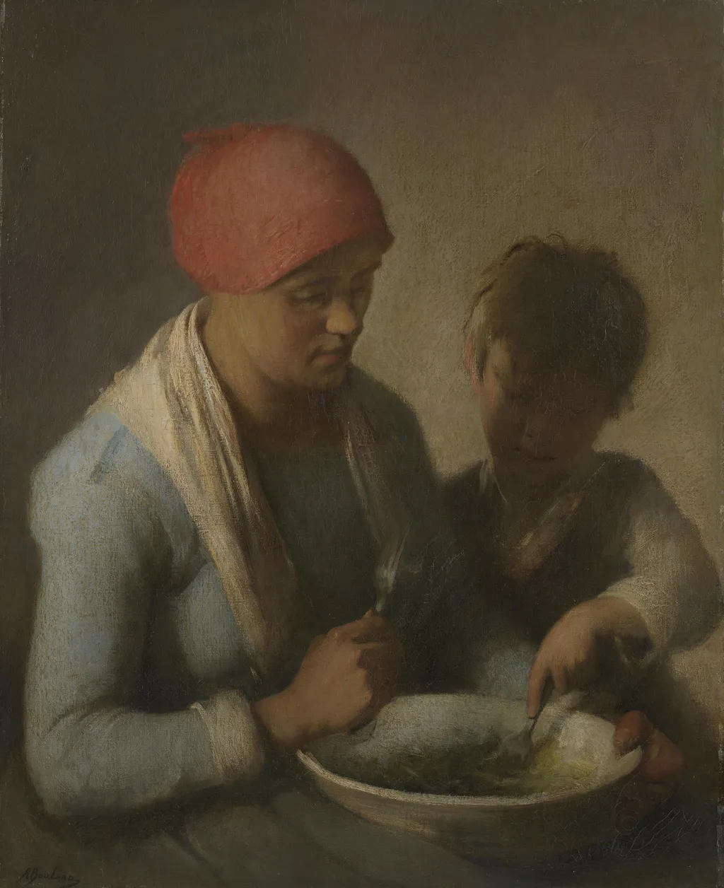 The Meal, by Auguste Boulard, oil, 1870