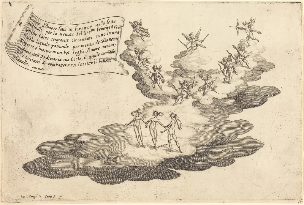 The Float of Love, by Jacques Callot, ink, 1616