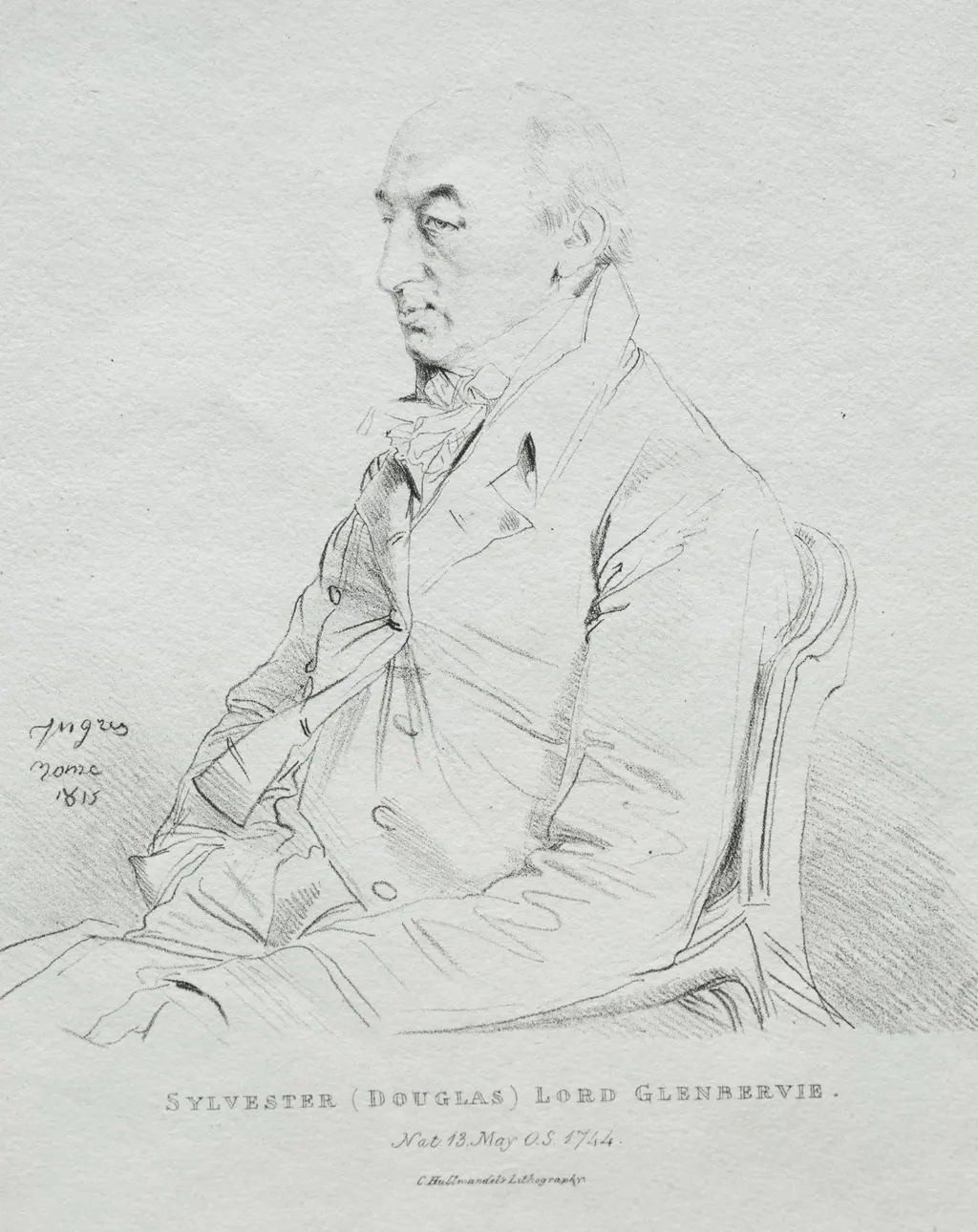 Sylvester Lord Glenbervie, by Jean Auguste Dominique Ingres, 1815