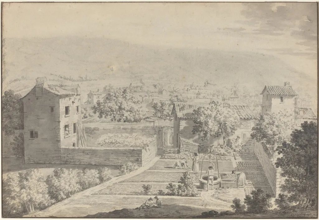 Landscape View, by Chapotay, graphite, 1791