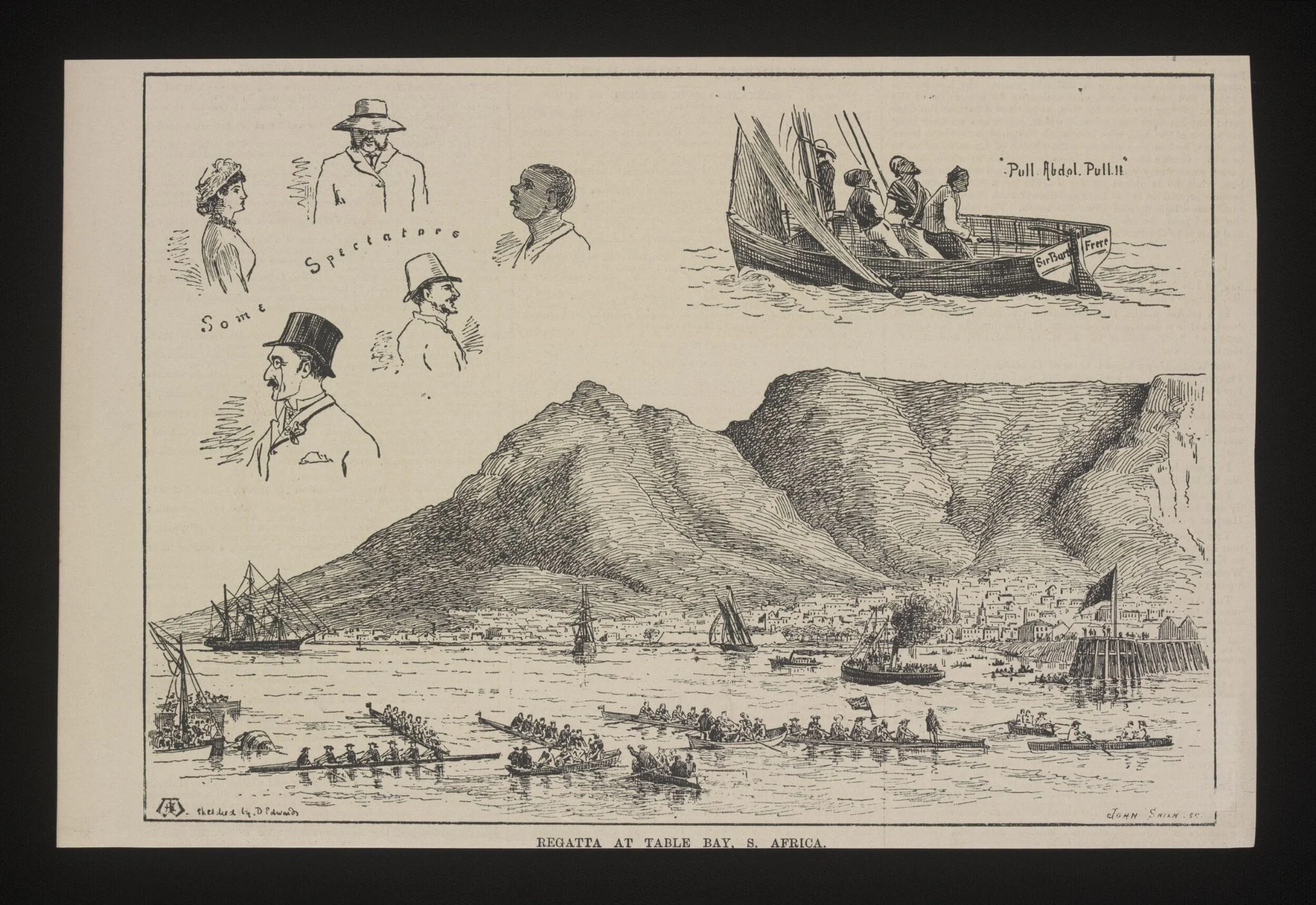 Regatta at Table Bay, S. Africa, detail