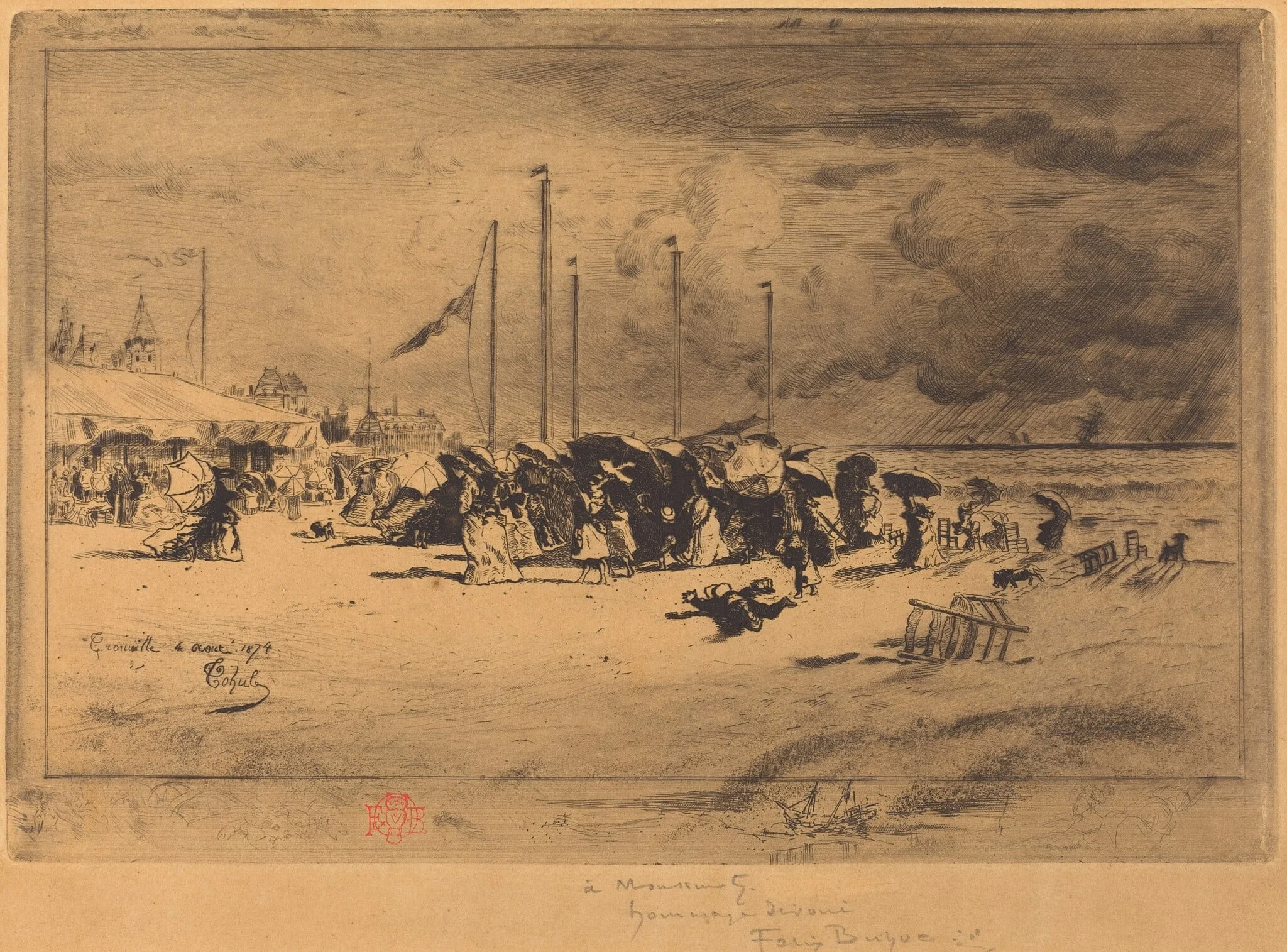 Un Grain à Trouville (Squall at Trouville), detail