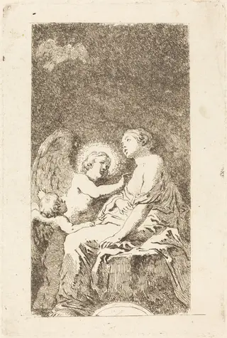 Saint Catherine of Alexandria (Saint Catherine d'Alexandrie), by Jean Honoré Fragonard, ink, 1769