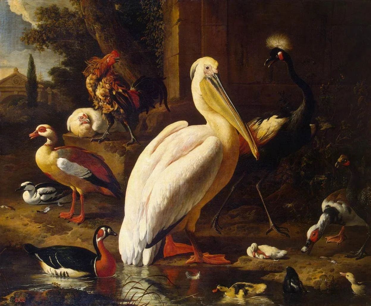 Birds in a Park, detail