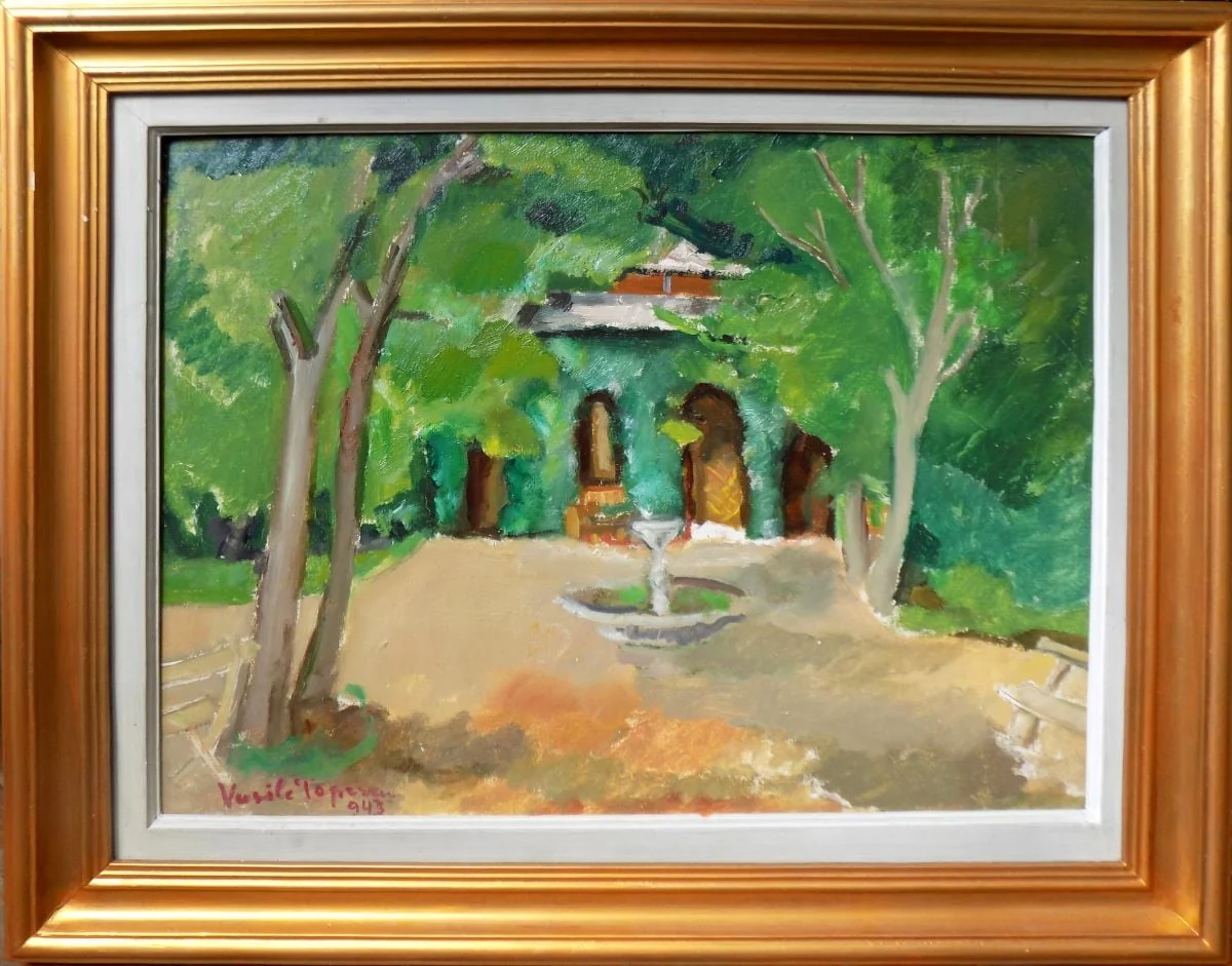Peisaj din Buziaș, detail