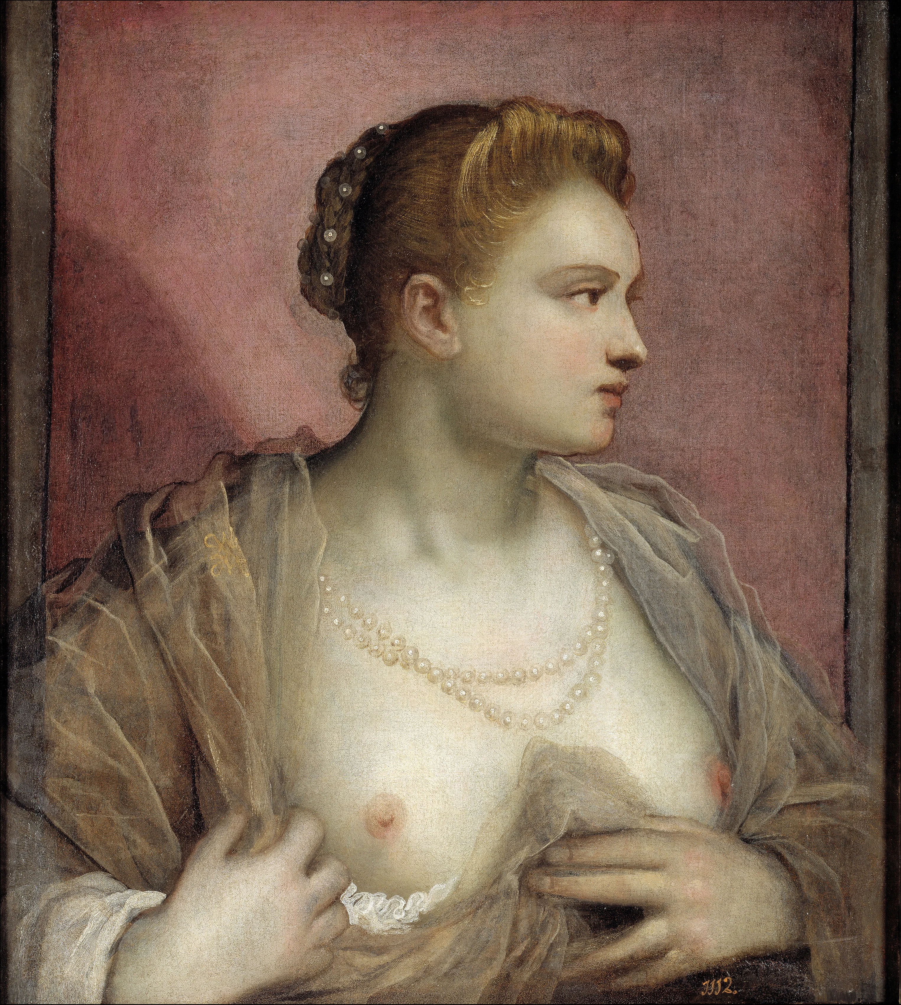 Portrait of a Bare-Breasted Woman, detail