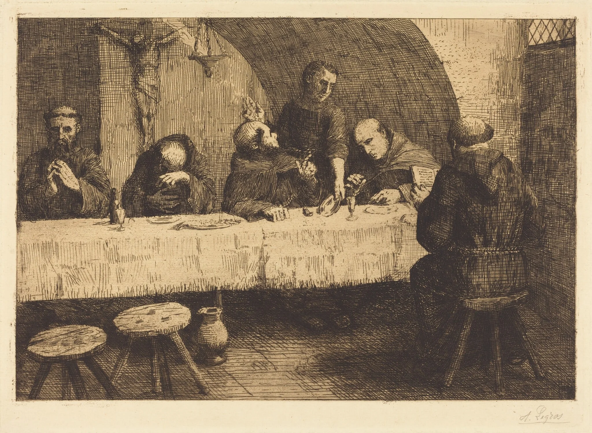 The Refectory (Le refectoire), detail