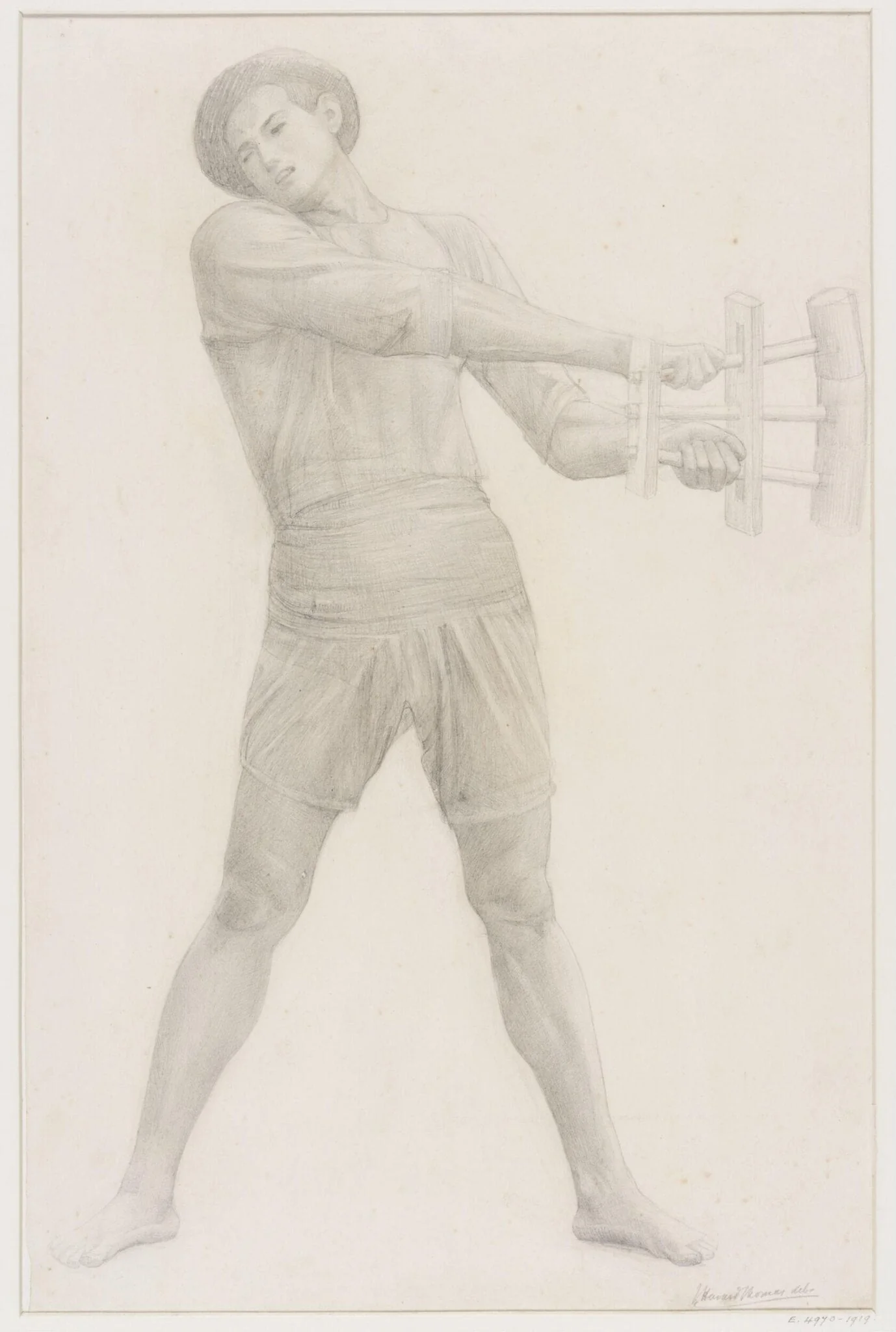 Study of a youth, detail
