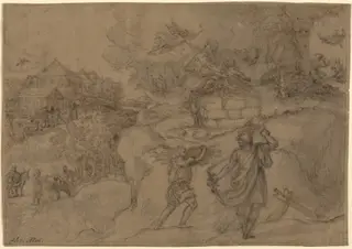 Sacrifice of Abraham, by Alessandro Allori, chalk, 1571