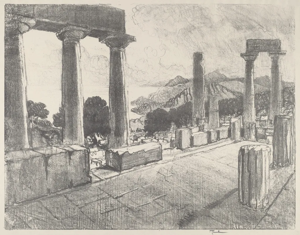 Aegina, The Black Forest, by Joseph Pennell, ink, 1913