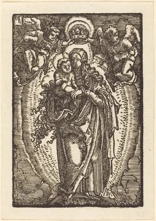 The Virgin and Child on a Crescent, by Albrecht Altdorfer, ink, 1513