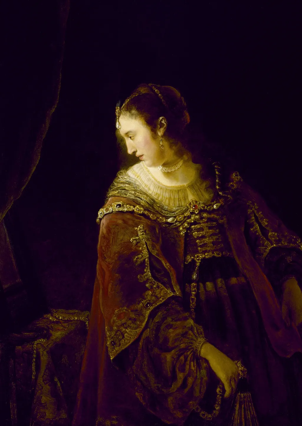 Woman at her Dressing Table, by Ferdinand Bol, oil, 1643