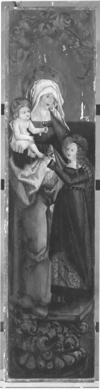 Madonna and Child with Saint Anne (Back: Remnant of a halo), detail