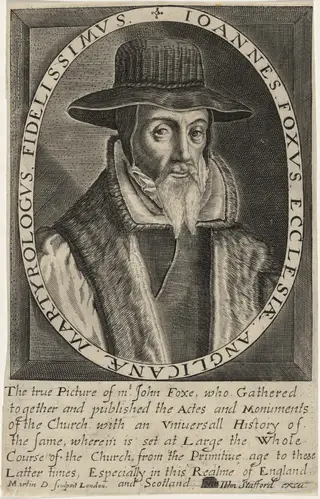 John Foxe, Author of Book of Martyrs, by Martin Droeshout, ink, 1610