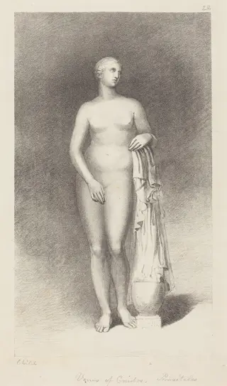 Venus of Cnidos, by Praxiteles, by George Childs, ink, 1829