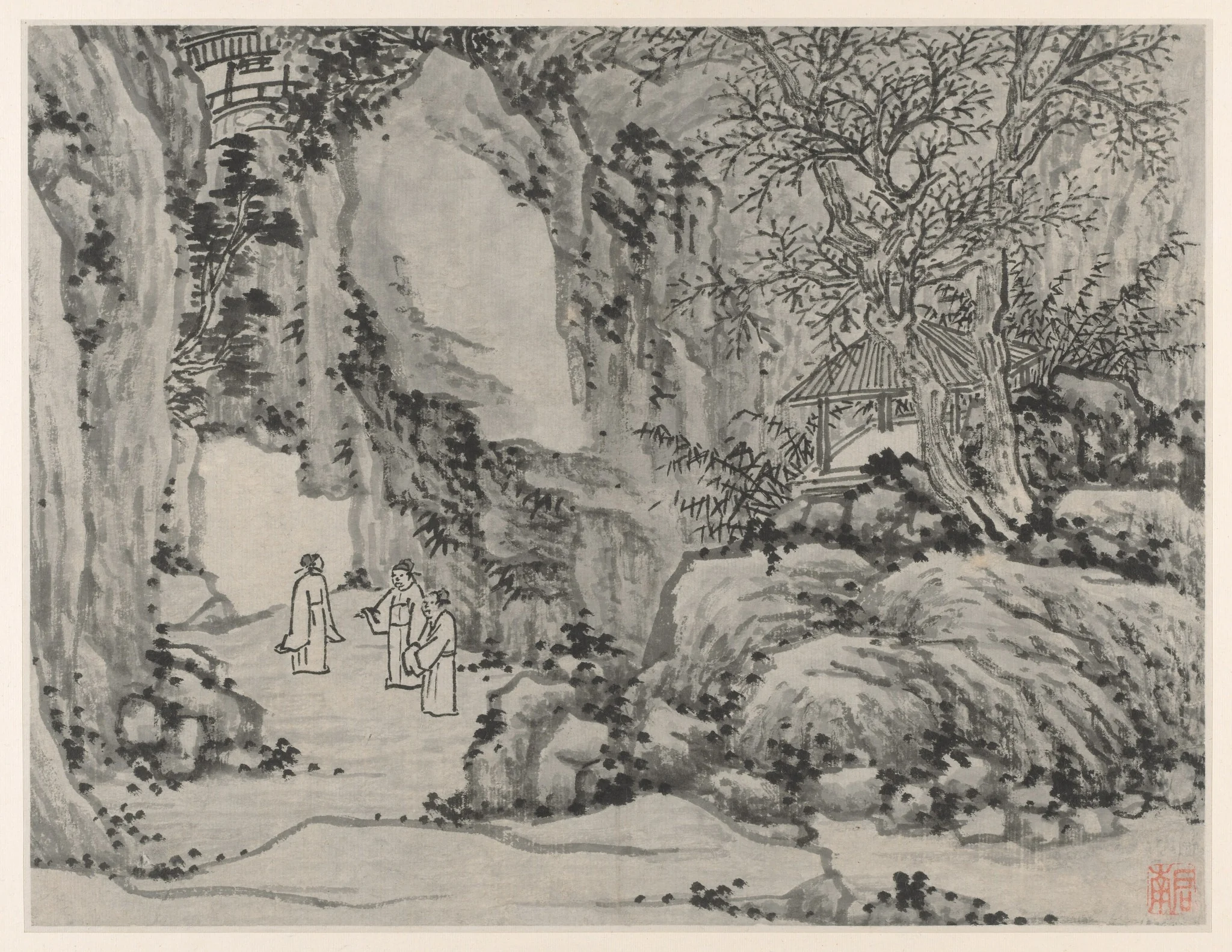 The Sword Spring, Tiger Hill, from Twelve Views of Tiger Hill, Suzhou, detail
