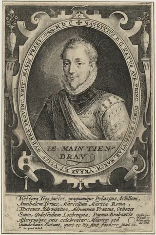 Maurice of Nassau, Prince of Orange, by Crispijn van de Passe I, ink, 1600