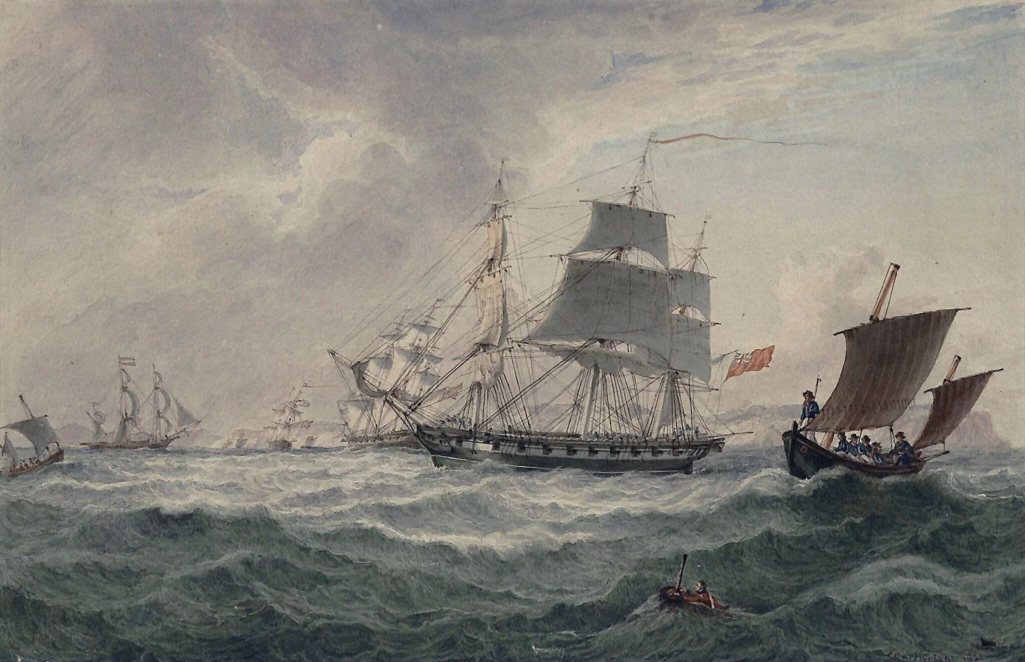 In the English Channel, detail