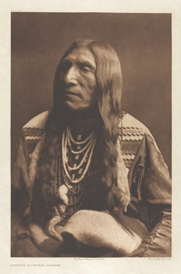 Portfolio VI, Plate 191: Double Runner--Piegan, detail