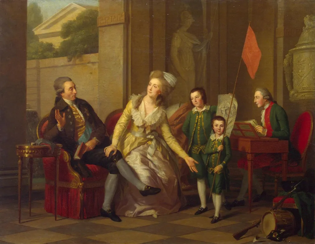 Portrait of the Saltykov Family, by Johann Friedrich August Tischbein, oil, 1792