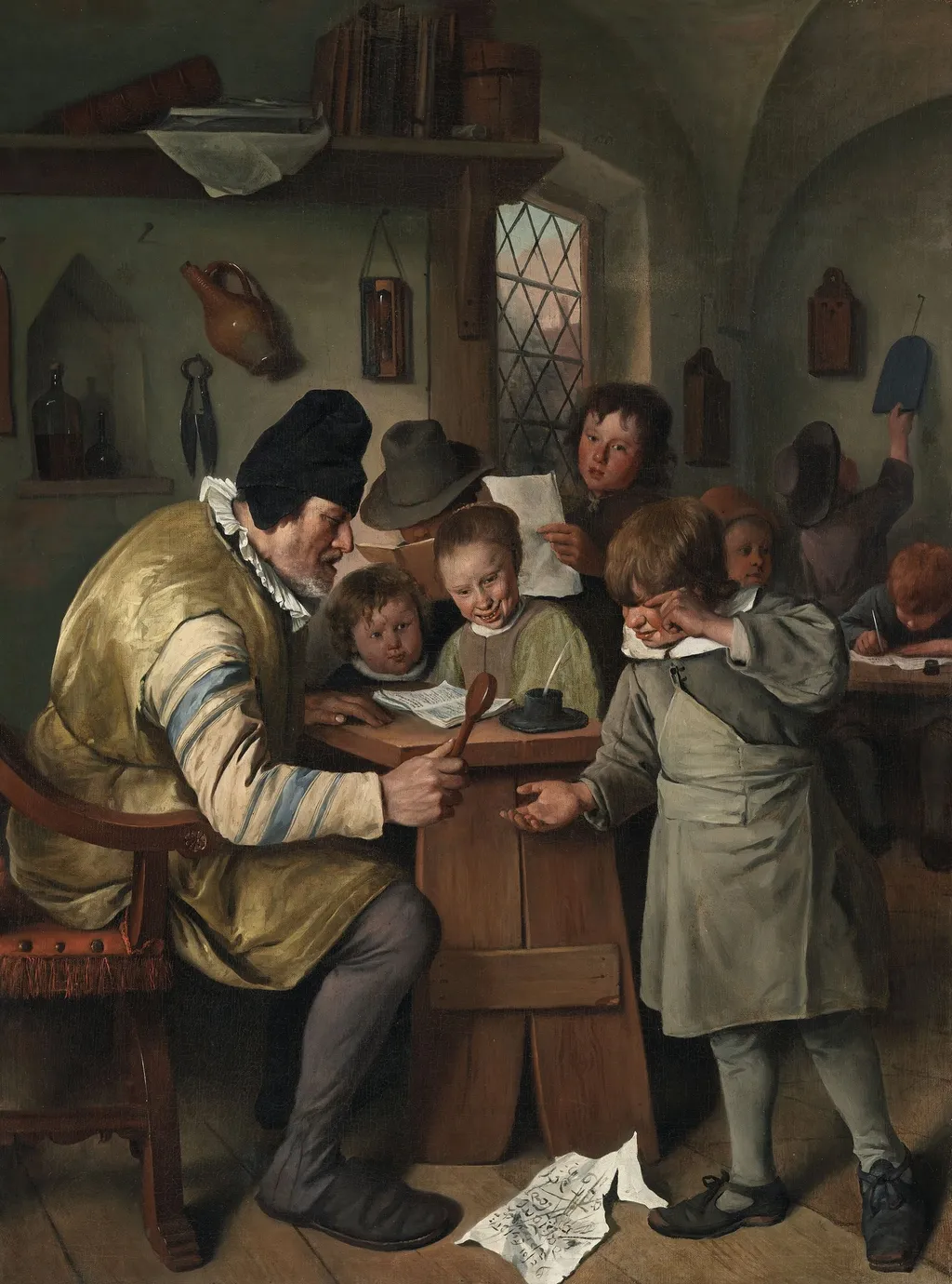 The Village School, by Jan Steen, oil, 1660
