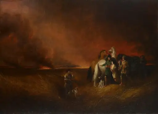 The Prairie on Fire, by Alvan Fisher, oil, 1827