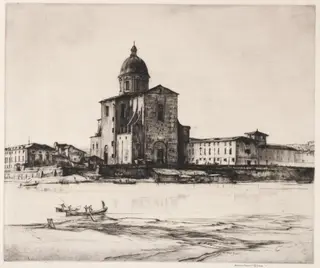 San Frediano in Cestello, Florence, by Muirhead Bone, 1915