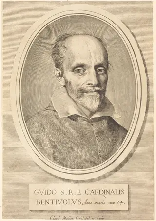 Guido Bentivoglio, by Claude Mellan, ink, 1643