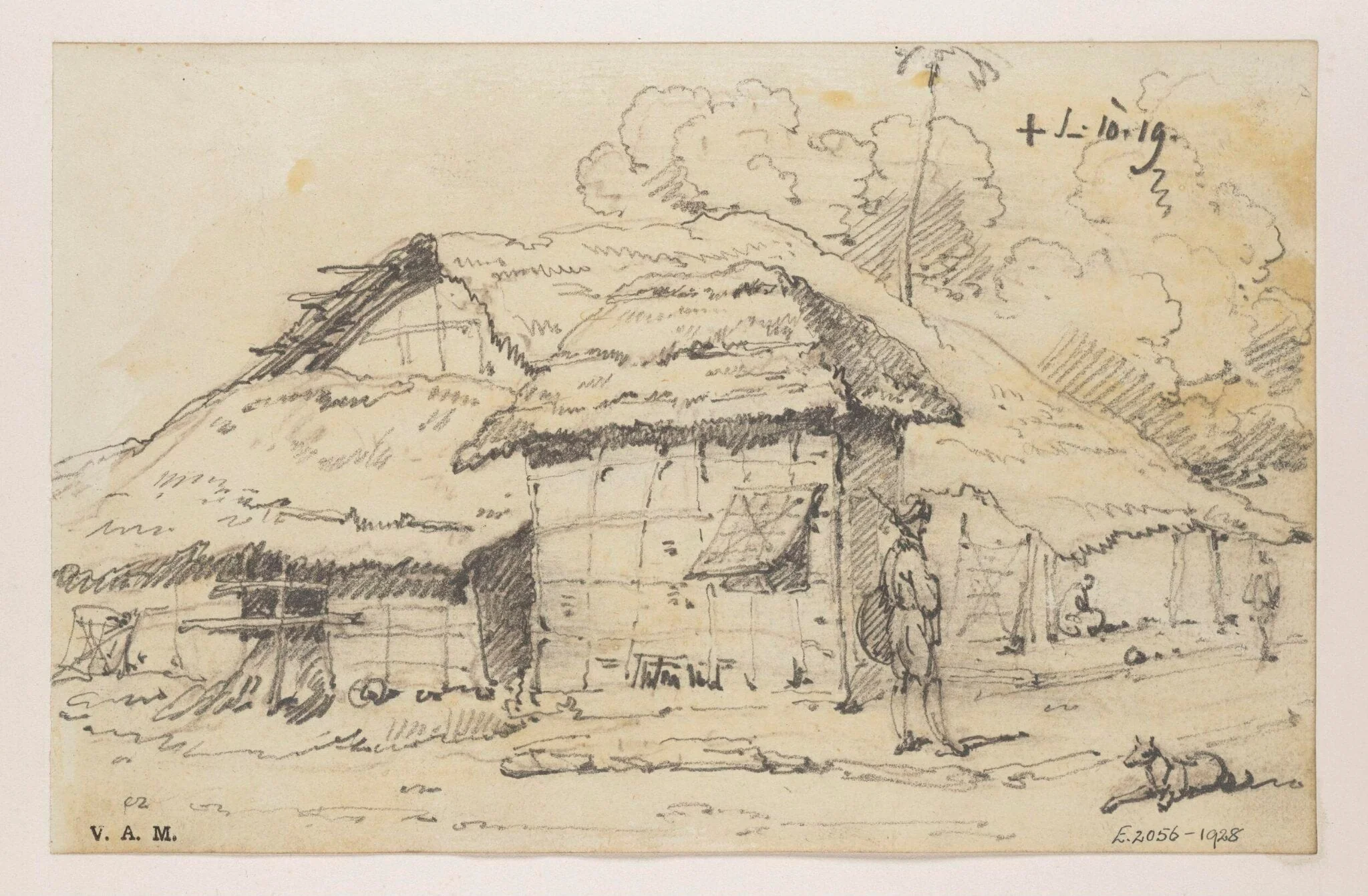 Village huts, Bengal, detail