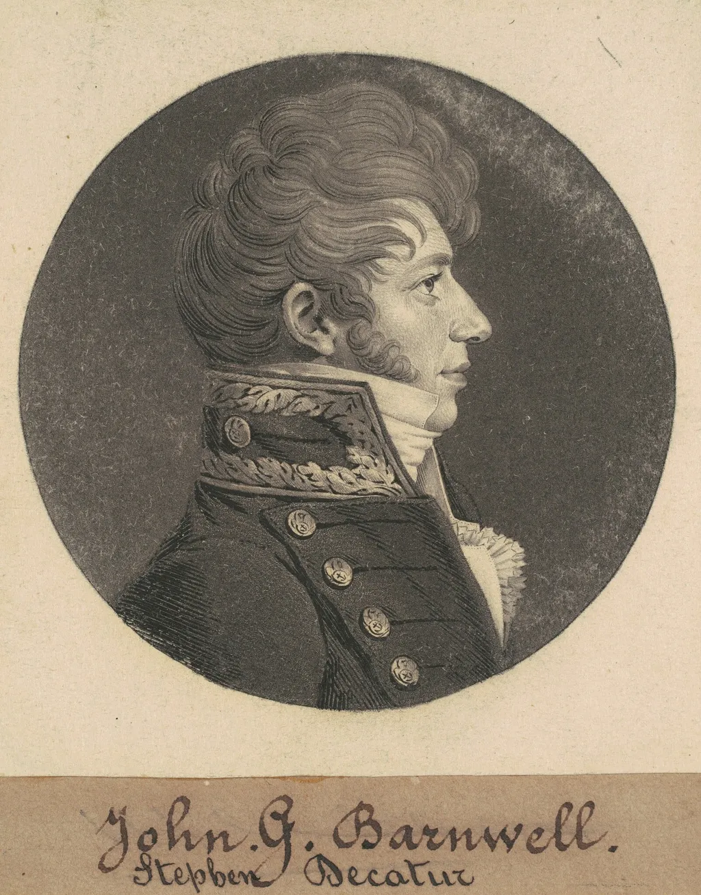 John Green, by Charles B. J. Févret de Saint-Mémin, ink, 1808