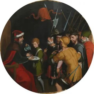 Pilatos lavándose las manos, by Juan Correa de Vivar, tempera, 1540